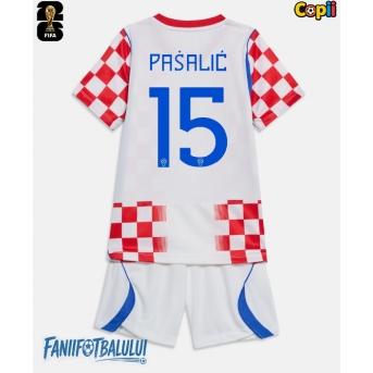 Croația Mario Pasalic #15 Echipament de Fotbal Replică Mondial 2026 Copii Acasa (+ Șorturi)